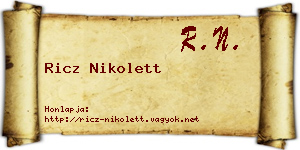 Ricz Nikolett névjegykártya